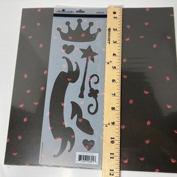 Princess Fairytale Crown Heart Star Wand Stencil - Picture 4 of 5